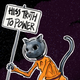 It’s a space cat fighting fascism.